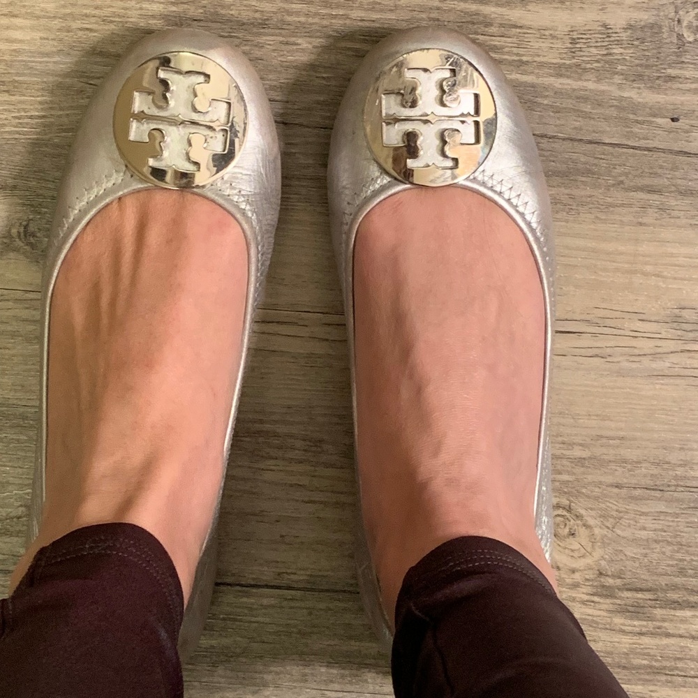 Tory Burch Silver Ballet Flats - 7